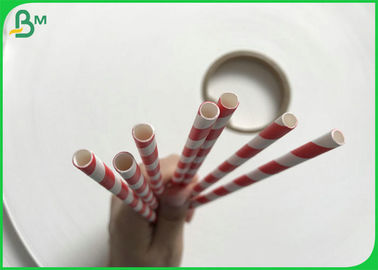 Eco - Friendly 60gsm 120gsm Straw Paper Rolls With FSC FDA For Strip Straws