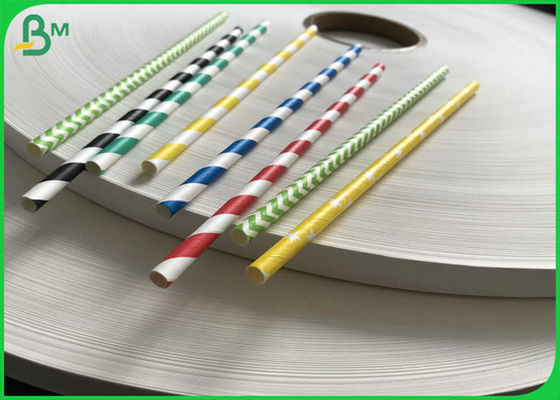 Eco - Friendly 60gsm 120gsm Straw Paper Rolls With FDA For Strip Straws