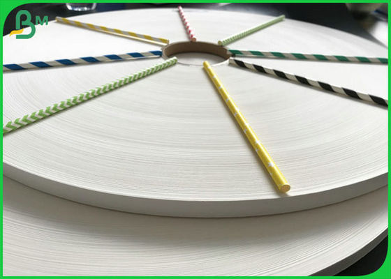 Eco - Friendly 60gsm 120gsm Straw Paper Rolls With FDA For Strip Straws