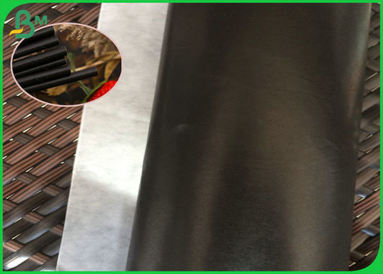 60gsm FDA Certificate Printable Black Straw Food Grade Paper Roll For Coffee Or Milk Tea