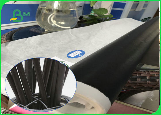 60gsm 120gsm Black Straw Food Grade Paper Roll With Biodegradable FDA Paper