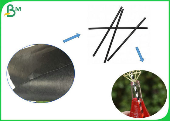 60gsm 120gsm Black Straw Food Grade Paper Roll With Biodegradable FDA Paper