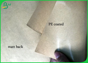 FDA One Side PE Coated Food Grade Paper Roll / 120g 90g 50g Kraft Paper For Food Package