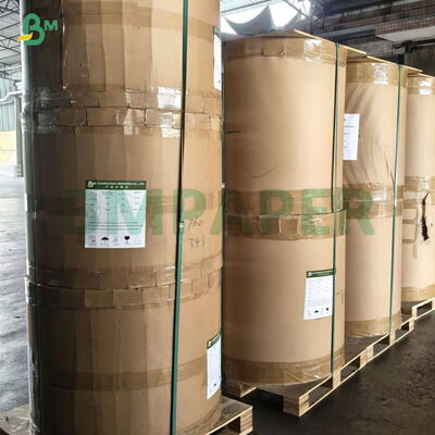 40G One Side Glossy MG Brown Gift Wrapping Kraft Paper High Tensile Strength