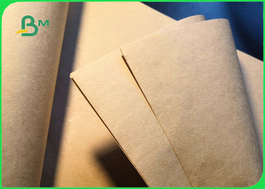 40GSM 50GSM Eco - Friendly Food Grade Paper Roll / Brown Kraft Paper For Street Food Market