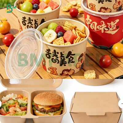 FDA Oil-proof PE Coated Street Food Paper Microwavable for Food Container