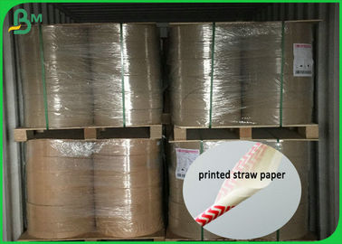 Smooth Surface 60g 80g 120g Food Grade Paper Roll / Colored Straw Paper With Custom Size