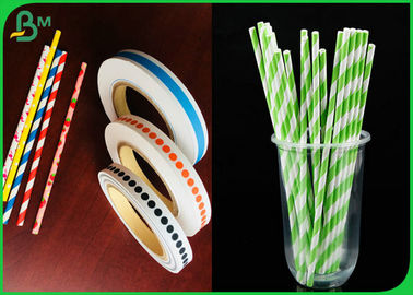 120GSM 13.7MM 1600 Meters Bobbins Raw Material For Preprinted Paper Straws