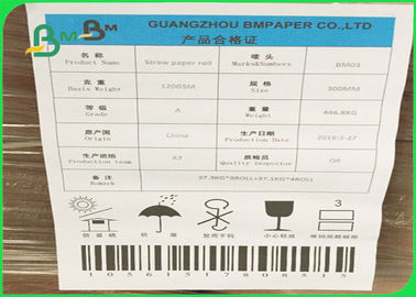 Color Customized FSC Certified Straw Paper For Drinking Beverages 60gsm 120gsm