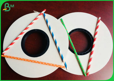 13.5MM 14MM Stripe Printable White Straw Paper roll Material For Making Straws