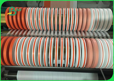 Red Printed Straw Paper Rolls Grade AA 60 / 120gsm for Drinking Paper Staw