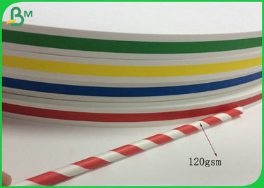 60GSM 120GSM 39.69CM Radius Stripe Printing Straw Paper With Food Grade Certified