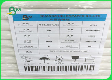 50gsm Natural Color PE Coated Kraft Paper / Cup Paper Single Side Coated In Rolls