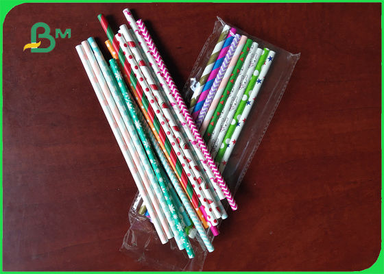 FDA 60G 120G Straw Drinking Paper Colorful DIY Pattern Using In Beverages