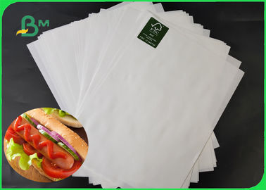 35 / 40GSM Food Grade MG MF White Kraft Paper Rolls FDA For Packaging Hamburger