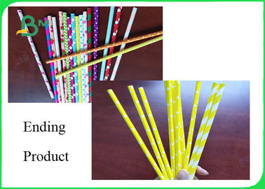 14.2MM 13.7 To 600MM Colored Kraft Straw Paper Waterproof For Drinking Milktea