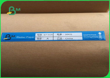 40GSM - 100GSM White Color Plotter Paper / CAD Paper In Rolls For Drawing Board