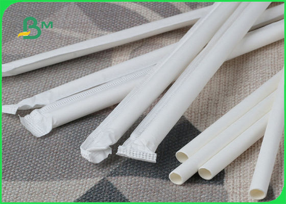 28GSM White Color Straw Wrapping Paper FDA Width 22mm / 25mm / 28mm