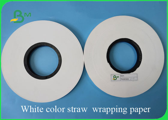 28GSM White Color Straw Wrapping Paper FDA Width 22mm / 25mm / 28mm