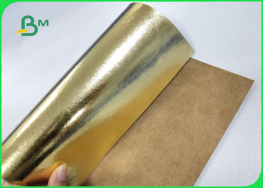 Fibrous Materials Washable Kraft Paper One Side Golden Color Surface Reflective