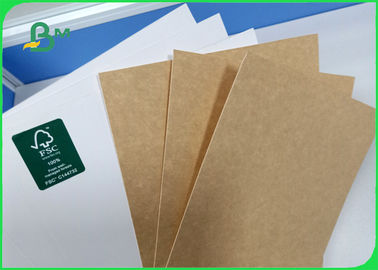 250gsm Smooth Surface FDA White Face Top Of Kraft Liner For Advertising Design