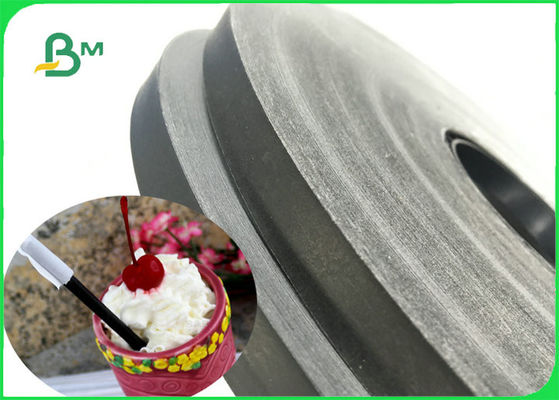 60gsm Food Grade Printable Black Slitted Paper Roll For Drinking FDA