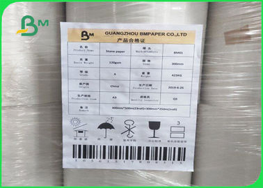 120gsm Stone Paper Material Calcium Carbonate 300mm High Resistance To Tear