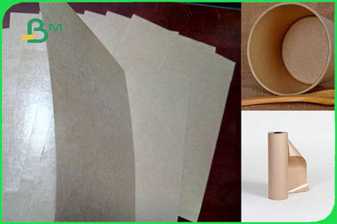 FSC FDA Single PE Coated Brown Kraft Paper Smooth And Glossy For Coffee Cups