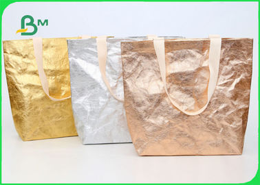 0.55mm Washable Kraft Paper Gold / Rose Gold / Green / Blue For Shiny Bags