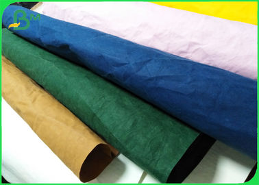 Yellow Color Biodegradable Natural Fabric Kraft Paper Roll 150cm X 110 Yards