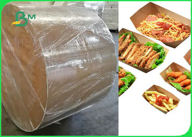 FDA Greaseproof PE Coated Brown Kraft Paper For Tray Package 300gsm 350gsm