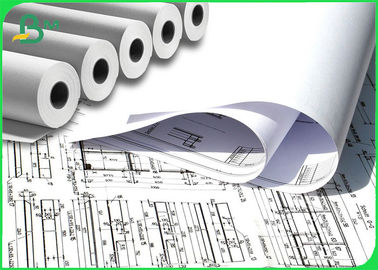 80GSM Smooth 36 / 48 Inch Engineering CAD Paper Roll 50M / 150M