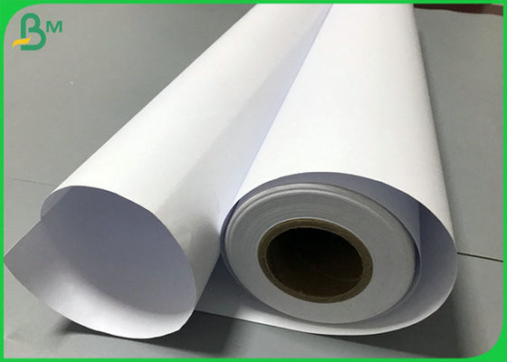 White Rollo Garment Cutting Plotter Paper 50gsm 60gsm With 160cm / 180cm Width