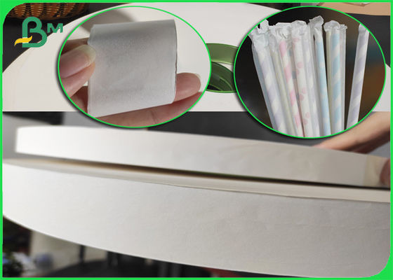 Naturally Compostable 28gsm Drinking Straw Packaging Paper 27mm White