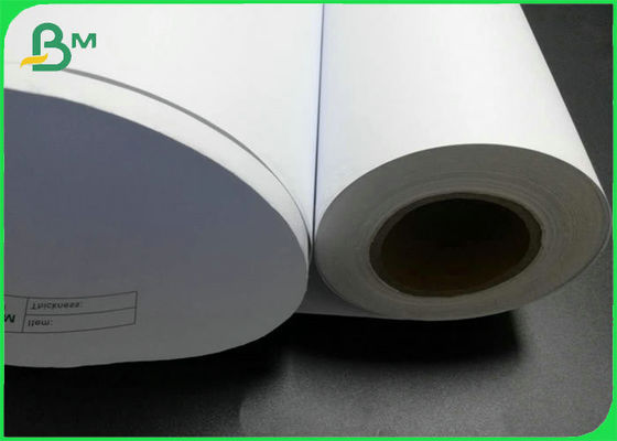 Wood Pulp Moisture Resistant 80gram Inkjet Plotter Paper Rolls With 36inch*50yard