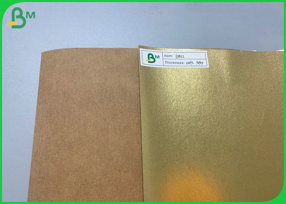 Waterproof  0.3mm 0.55mm Golden Color Washable Kraft Paper For Recycled Bag