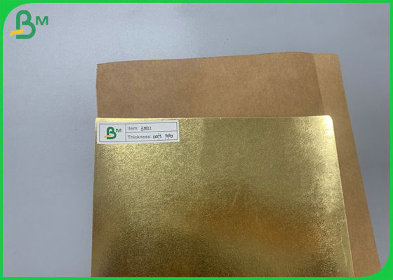 Waterproof  0.3mm 0.55mm Golden Color Washable Kraft Paper For Recycled Bag