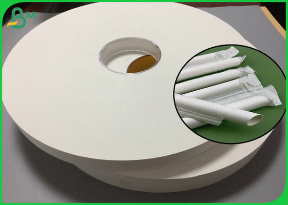 27mm 28mm White Color Packaging Paper 28gsm Food Grade Suit For Wrapping Straws