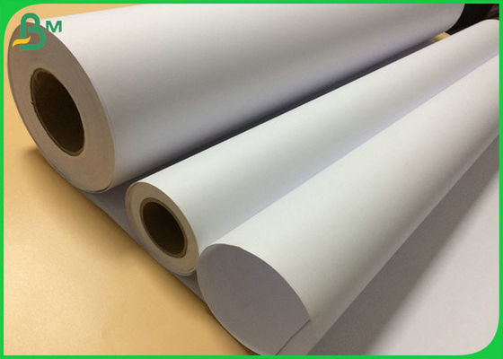 24" X 150 Feet Wide Format White Paper Roll 3" Core For Inkjet Printing
