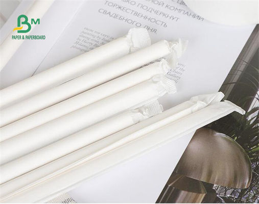 24Gsm 28gsm 25MM 26.5MM White Straw Tube Wrapping Paper Roll For Beverage