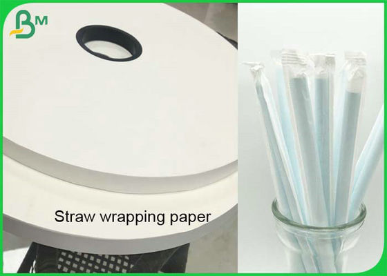 Slitted 27mm 38mm White Kraft Straw Packing Paper 28g Food Grade