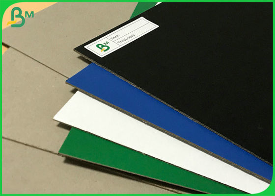 Recycled Pulp 0.8mm to 2mm Black White Color Laminated cardboard with grey back