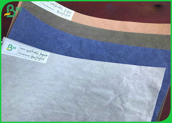 Various Color 0.3mm 0.55mm thick Recyclable Washable Kraft Paper For Totebag