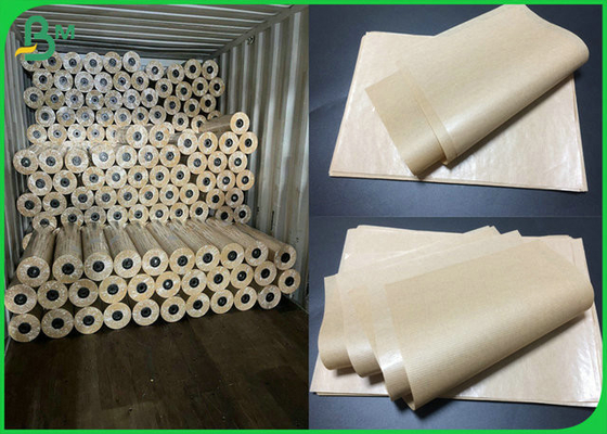 42gr 50gr 55gr Gloss One Side Brown Ribbed Kraft Paper Roll for Paper Box