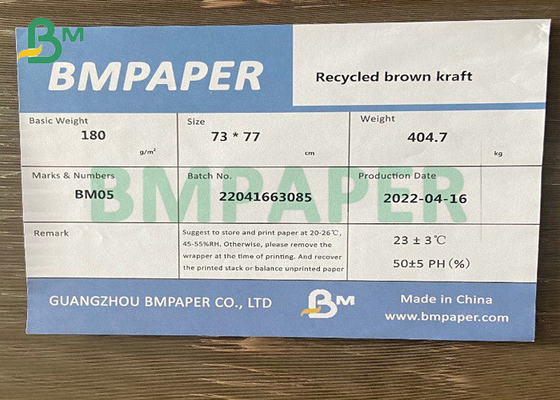 Unbleached Color 160gsm 180gsm Recycled Pulp Kraft Liner Paper Board Sheets