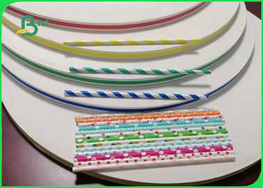 FDA Wave Polka Dot 60gsm Surface Straw Paper Roll For Celebration 15mm